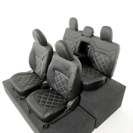 Mitsubishi Barbarian Tailored Leatherette Seat Covers (2016 Onwards) - Black - UK Custom Covers