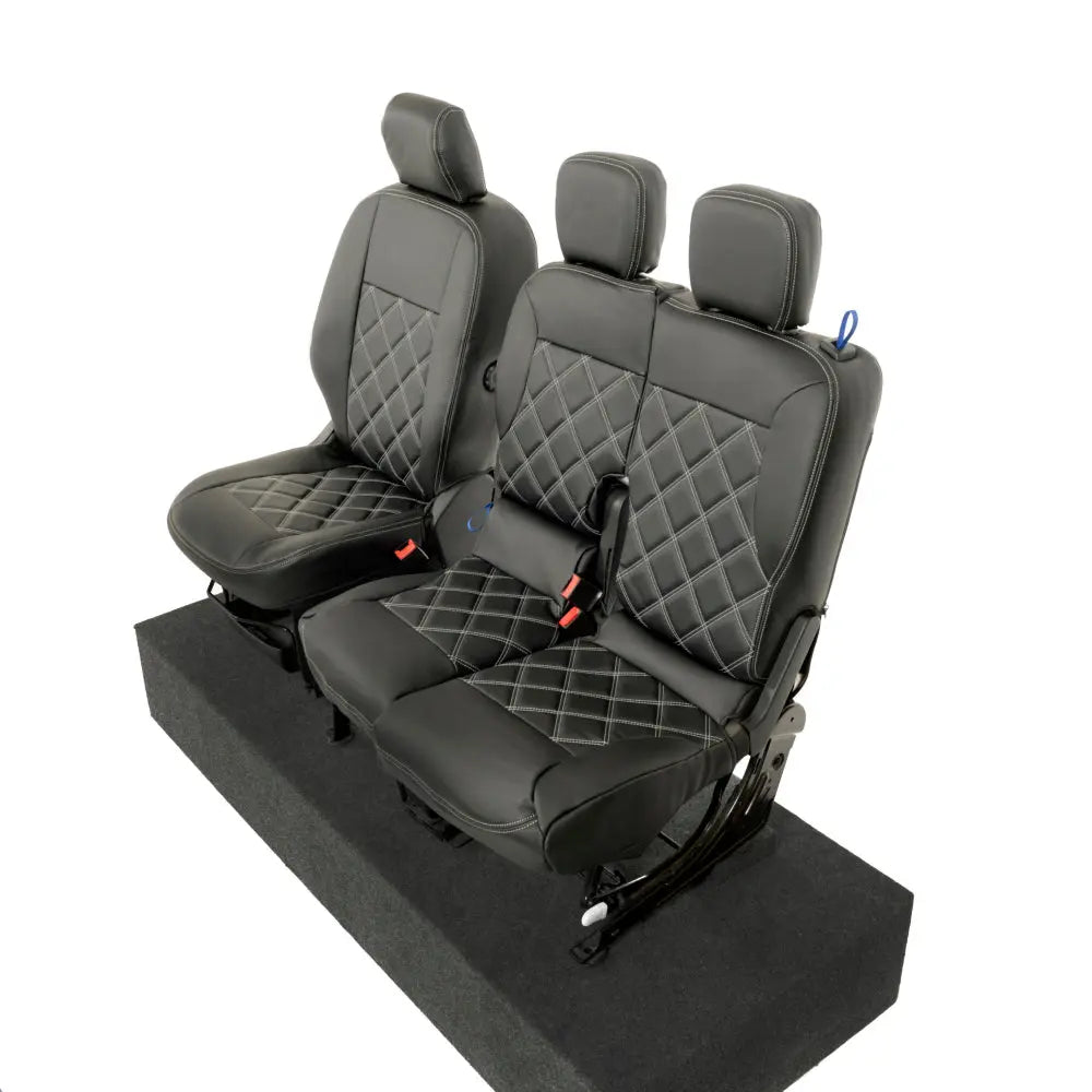 Toyota Proace City Tailored Leatherette Seat Covers (2018 Onwards) - Black - UK Custom Covers