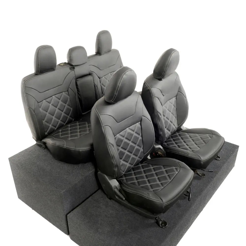 Mitsubishi Barbarian Tailored Leatherette Seat Covers (2016 Onwards) - Black - UK Custom Covers
