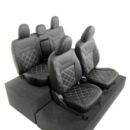 Mitsubishi Barbarian Tailored Leatherette Seat Covers (2016 Onwards) - Black - UK Custom Covers