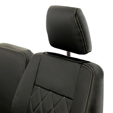 Fits Land Rover Defender 90 / 110 Tailored Leatherette Seat Covers (1987-2006) - Black - UK Custom Covers