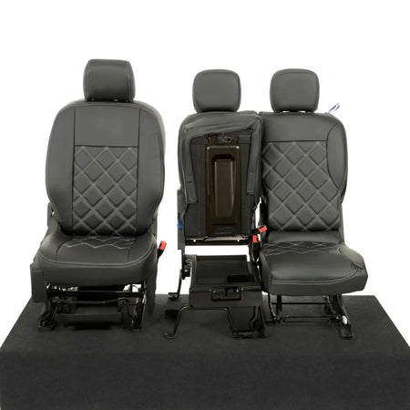 Toyota Proace City Tailored Leatherette Seat Covers (2018 Onwards) - Black - UK Custom Covers