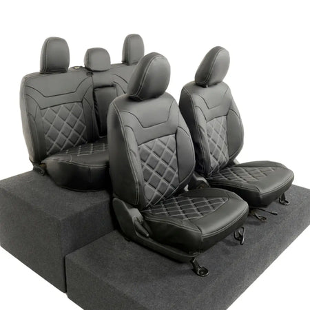 Mitsubishi Barbarian Tailored Leatherette Seat Covers (2016 Onwards) - Black - UK Custom Covers