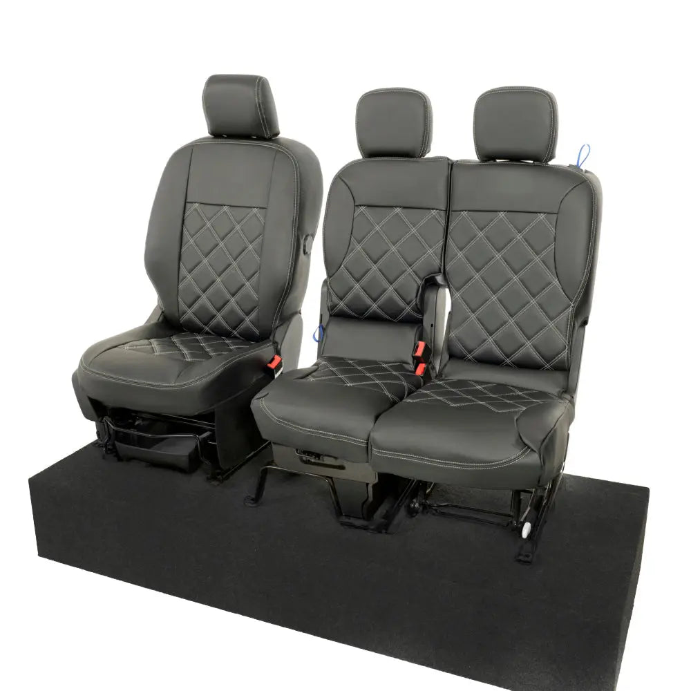 Toyota Proace City Tailored Leatherette Seat Covers (2018 Onwards) - Black - UK Custom Covers