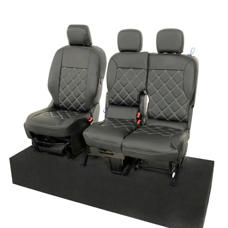 Toyota Proace City Tailored Leatherette Seat Covers (2018 Onwards) - Black - UK Custom Covers