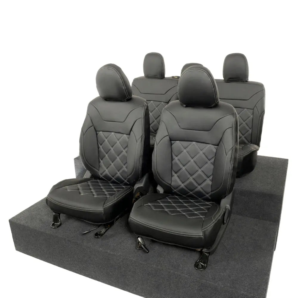 Mitsubishi Barbarian Tailored Leatherette Seat Covers (2016 Onwards) - Black - UK Custom Covers
