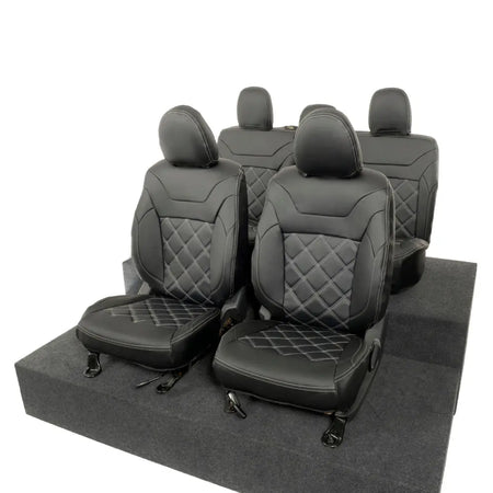 Mitsubishi Barbarian Tailored Leatherette Seat Covers (2016 Onwards) - Black - UK Custom Covers