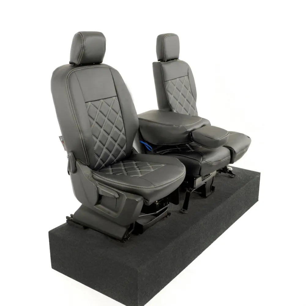 Toyota Proace City Tailored Leatherette Seat Covers (2018 Onwards) - Black - UK Custom Covers