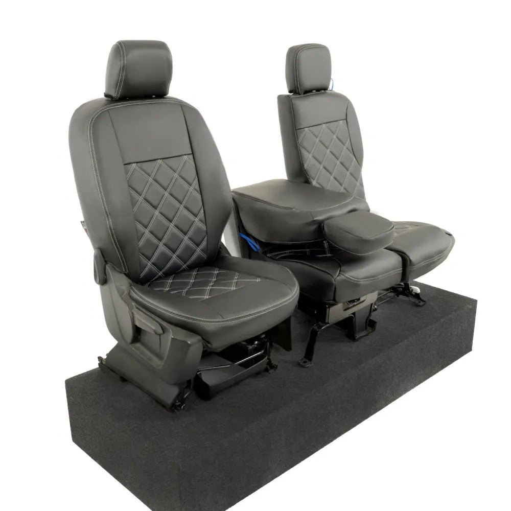 Toyota Proace City Tailored Leatherette Seat Covers (2018 Onwards) - Black - UK Custom Covers