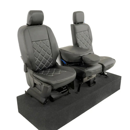 Toyota Proace City Tailored Leatherette Seat Covers (2018 Onwards) - Black - UK Custom Covers