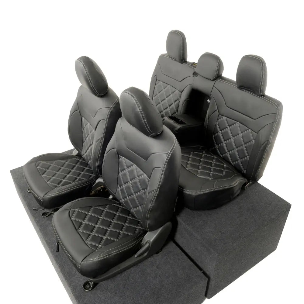Mitsubishi Barbarian Tailored Leatherette Seat Covers (2016 Onwards) - Black - UK Custom Covers