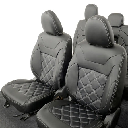 Mitsubishi Barbarian Tailored Leatherette Seat Covers (2016 Onwards) - Black - UK Custom Covers