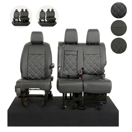 Citroen Dispatch Tailored Leatherette Seat Covers (2016 Onwards) - Black - UK Custom Covers