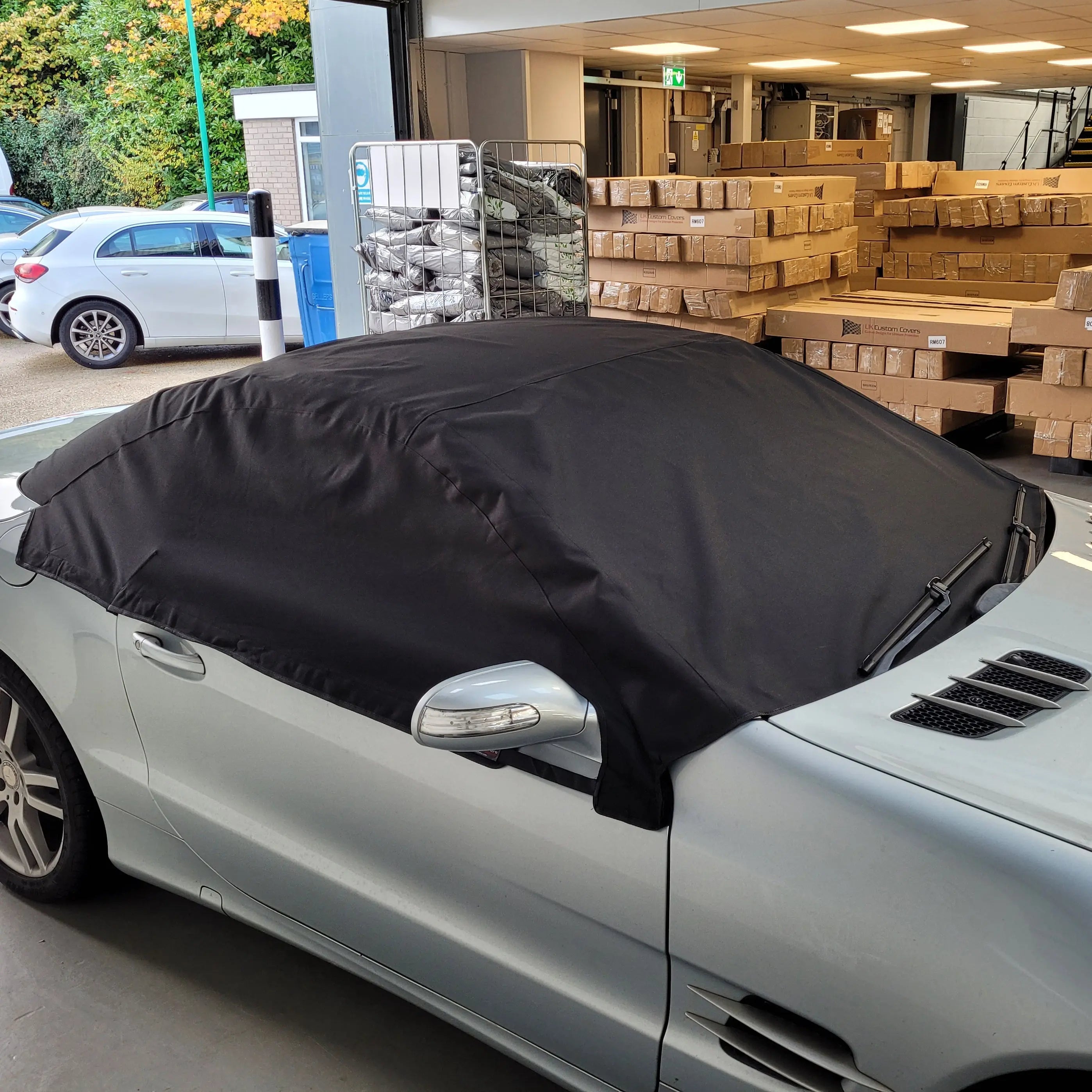 Mercedes SL Soft Top Half Cover Roof Protector (2001-2011) - UK Custom Covers