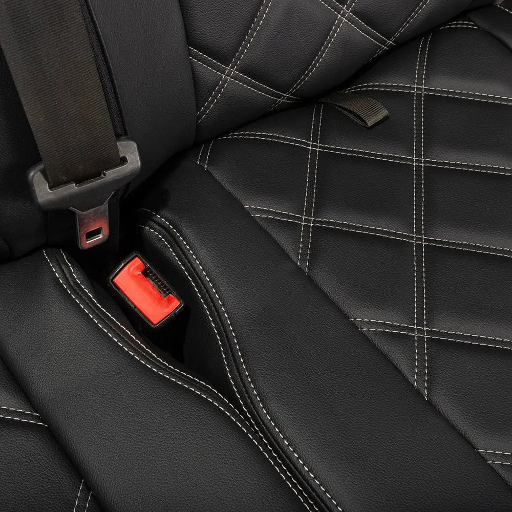 Iveco Daily Tailored Leatherette Front Seat Covers (2014-2022) - Black - UK Custom Covers