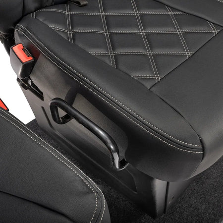 Iveco Daily Tailored Leatherette Front Seat Covers (2014-2022) - Black - UK Custom Covers