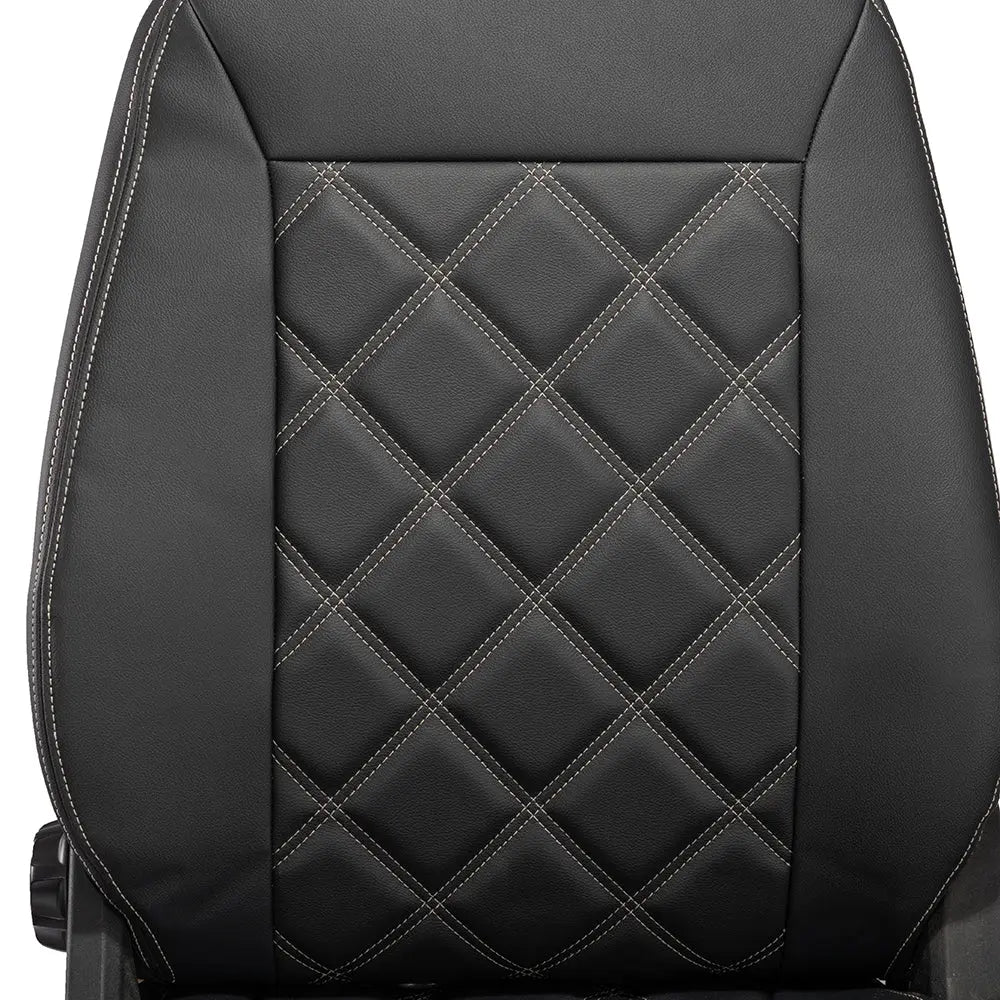 Iveco Daily Tailored Leatherette Front Seat Covers (2014-2022) - Black - UK Custom Covers
