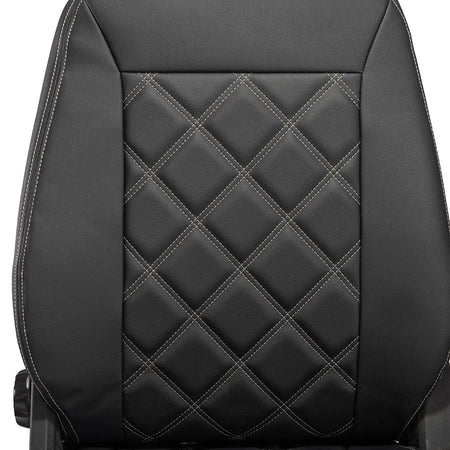 Iveco Daily Tailored Leatherette Front Seat Covers (2014-2022) - Black - UK Custom Covers