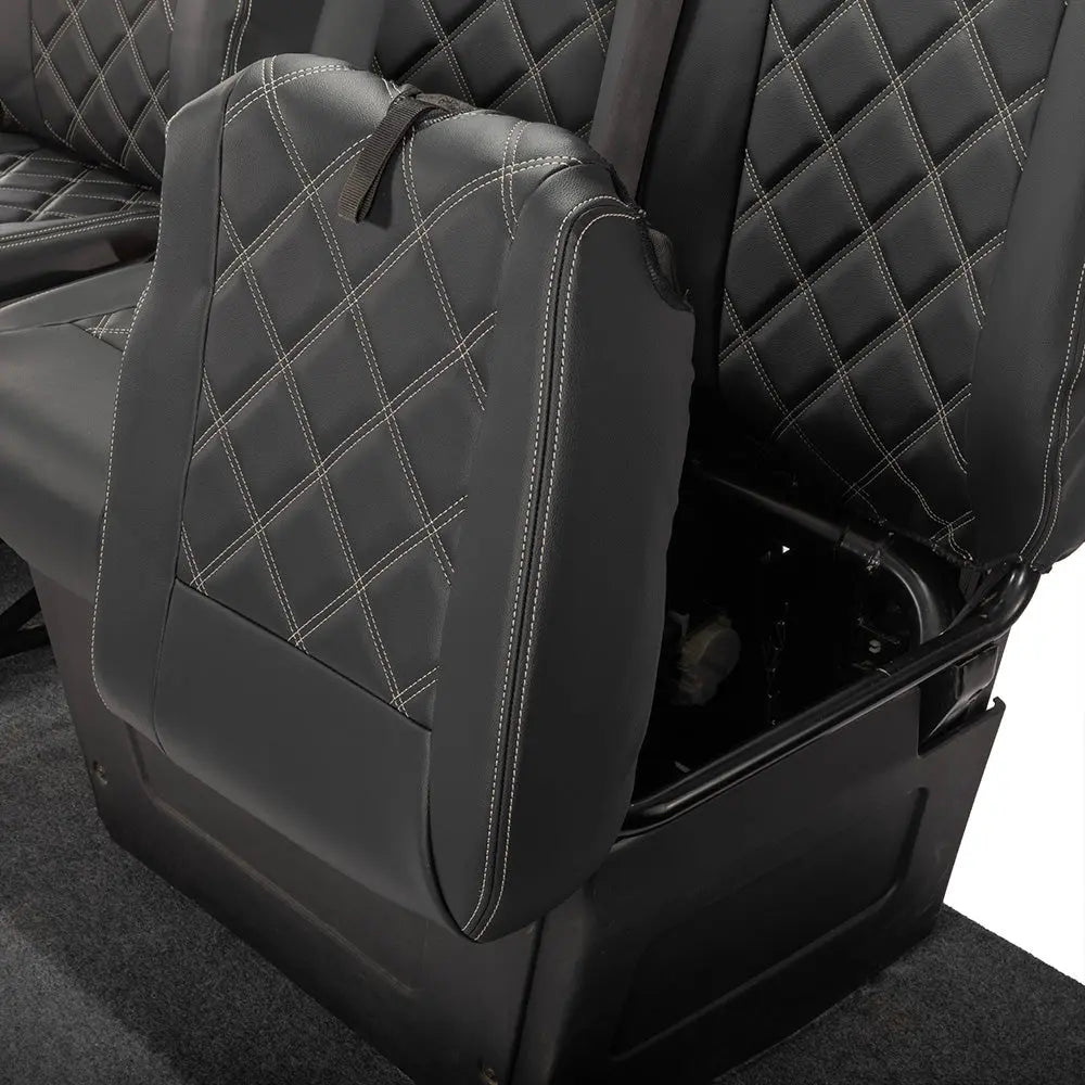 Iveco Daily Tailored Leatherette Front Seat Covers (2014-2022) - Black - UK Custom Covers