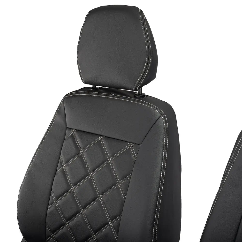 Iveco Daily Tailored Leatherette Front Seat Covers (2014-2022) - Black - UK Custom Covers