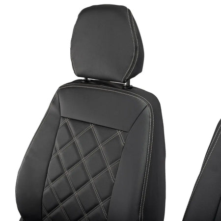 Iveco Daily Tailored Leatherette Front Seat Covers (2014-2022) - Black - UK Custom Covers