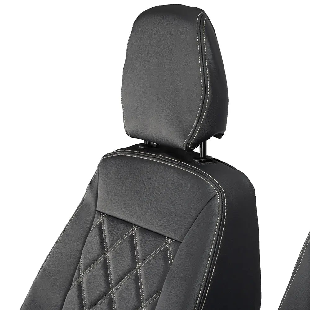 Iveco Daily Tailored Leatherette Front Seat Covers (2014-2022) - Black - UK Custom Covers