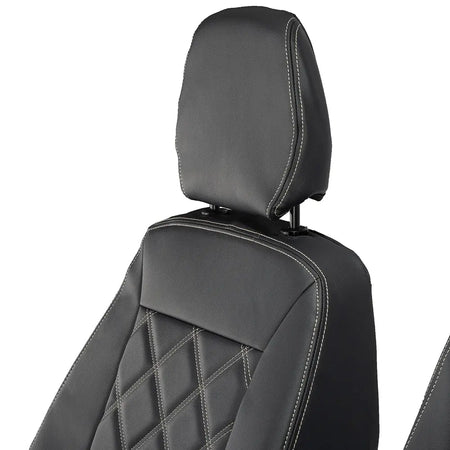 Iveco Daily Tailored Leatherette Front Seat Covers (2014-2022) - Black - UK Custom Covers