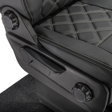 Iveco Daily Tailored Leatherette Front Seat Covers (2014-2022) - Black - UK Custom Covers