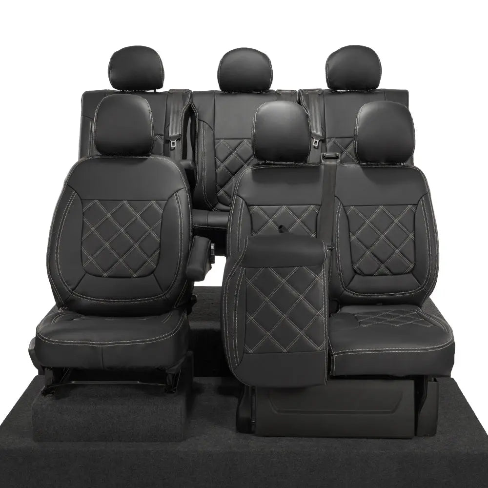 Renault Trafic Tailored Leatherette Seat Covers (2014 Onwards) - Black - UK Custom Covers