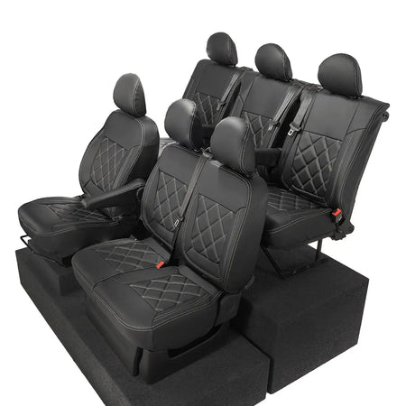Renault Trafic Tailored Leatherette Seat Covers (2014 Onwards) - Black - UK Custom Covers