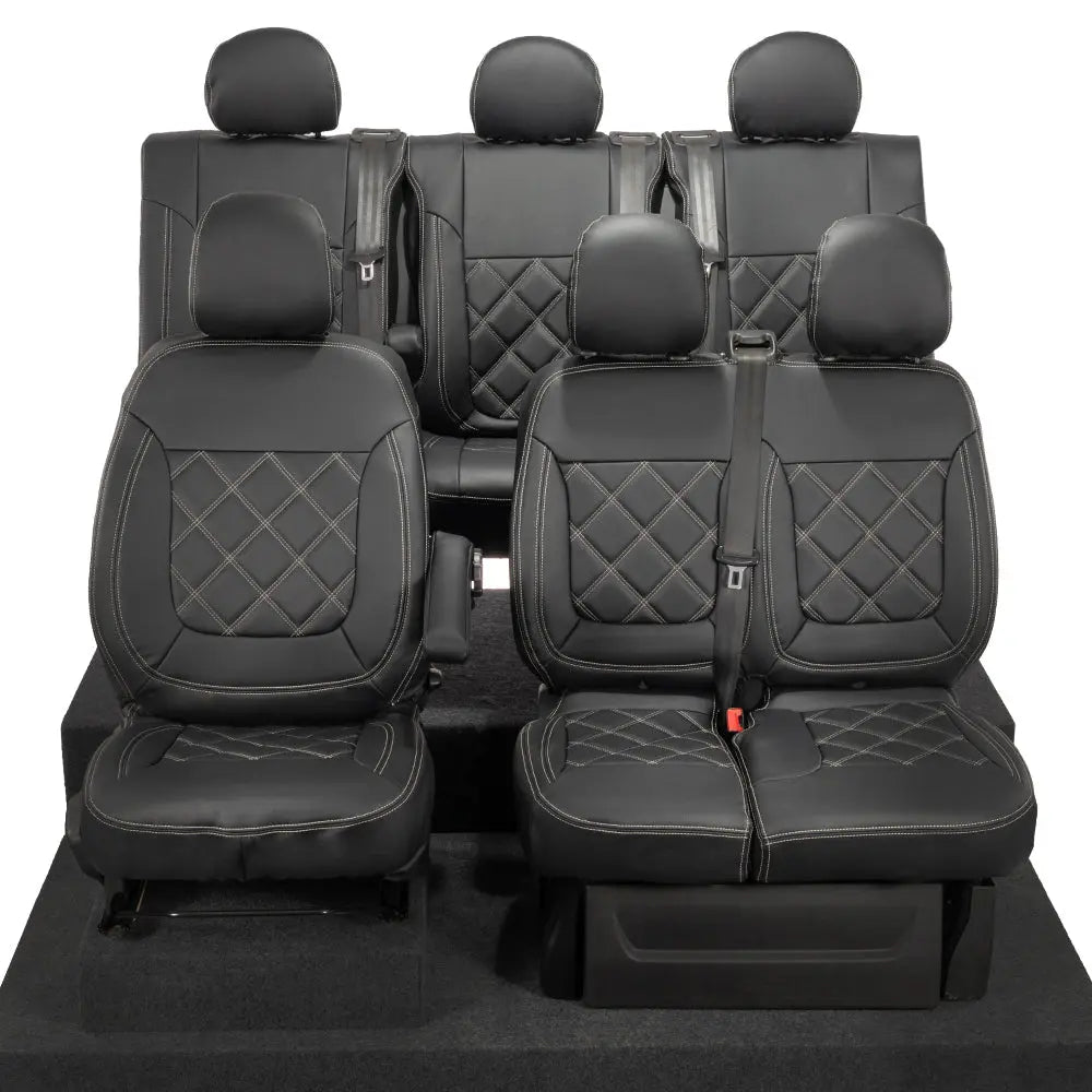 Fiat Talento Tailored Leatherette Seat Covers (2016 Onwards) - Black - UK Custom Covers