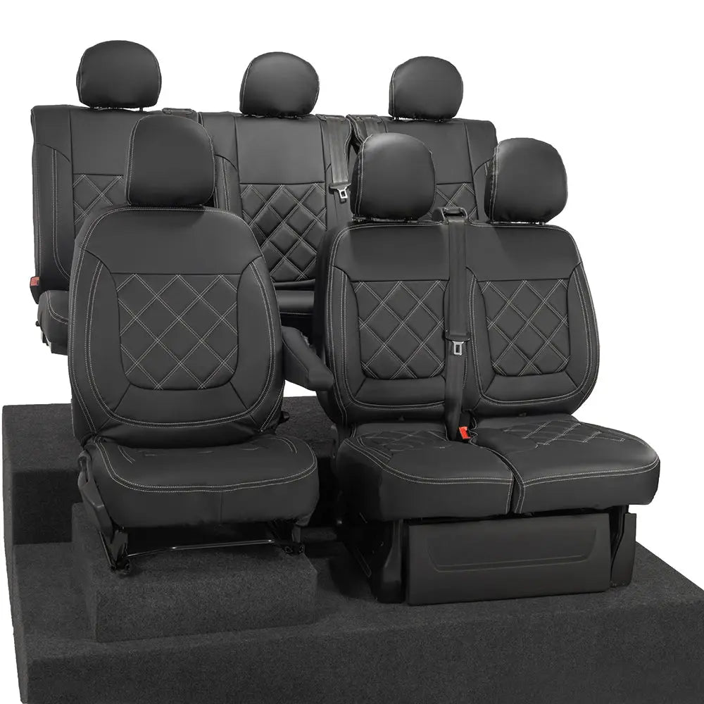 Fiat Talento Tailored Leatherette Seat Covers (2016 Onwards) - Black - UK Custom Covers