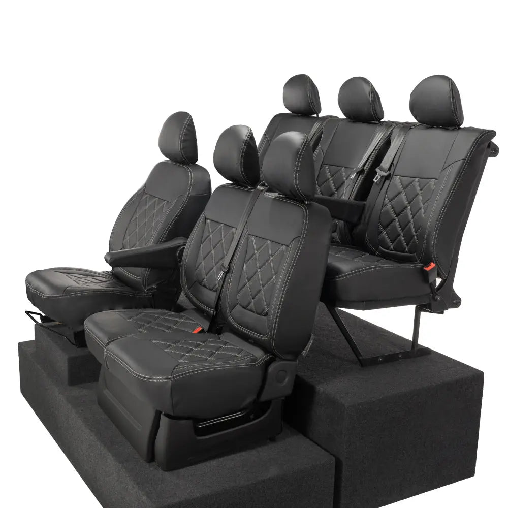 Fiat Talento Tailored Leatherette Seat Covers (2016 Onwards) - Black - UK Custom Covers