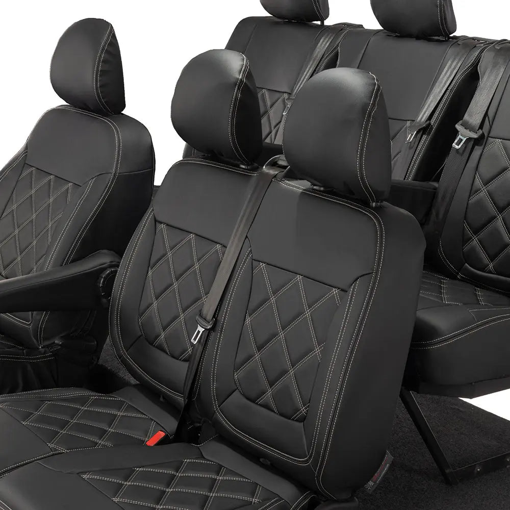 Renault Trafic Tailored Leatherette Seat Covers (2014 Onwards) - Black - UK Custom Covers
