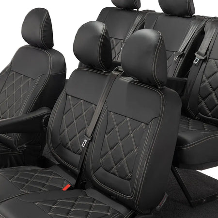 Renault Trafic Tailored Leatherette Seat Covers (2014 Onwards) - Black - UK Custom Covers