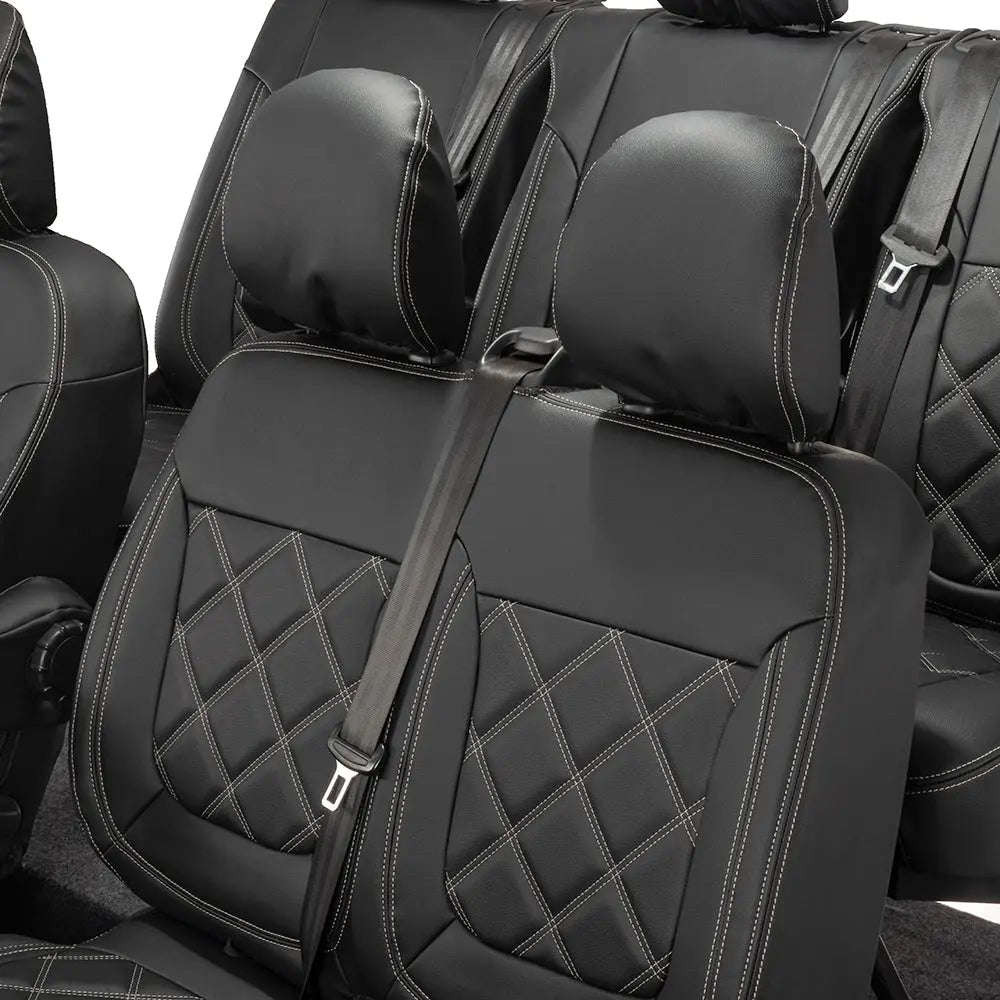 Renault Trafic Tailored Leatherette Seat Covers (2014 Onwards) - Black - UK Custom Covers