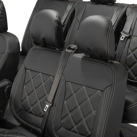 Renault Trafic Tailored Leatherette Seat Covers (2014 Onwards) - Black - UK Custom Covers
