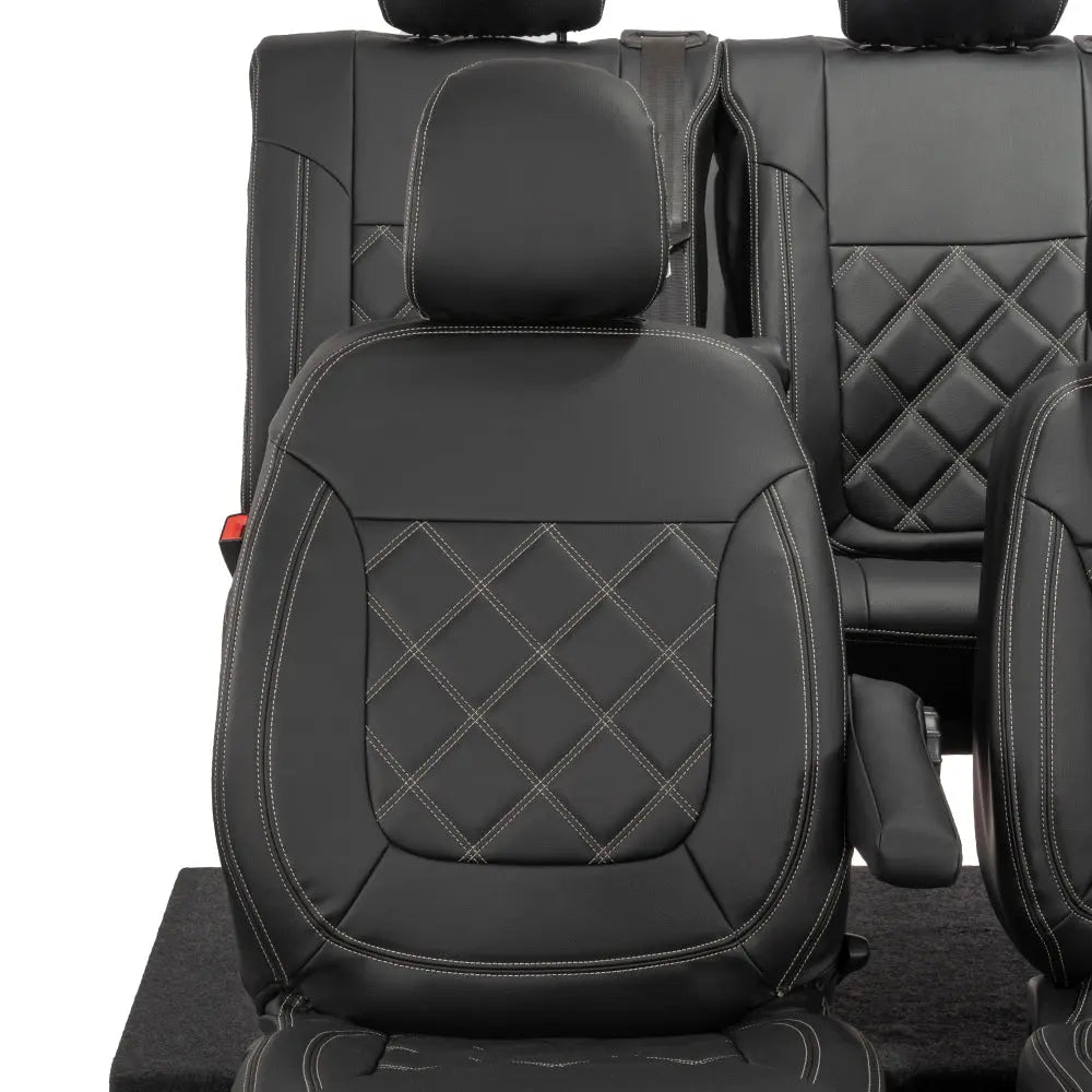 Renault Trafic Tailored Leatherette Seat Covers (2014 Onwards) - Black - UK Custom Covers