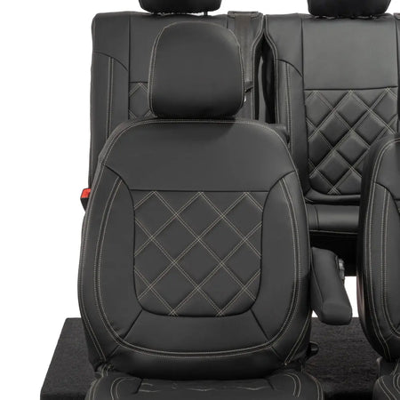 Renault Trafic Tailored Leatherette Seat Covers (2014 Onwards) - Black - UK Custom Covers