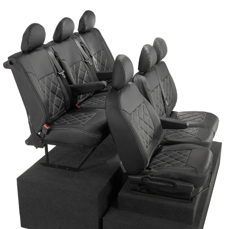 Renault Trafic Tailored Leatherette Seat Covers (2014 Onwards) - Black - UK Custom Covers