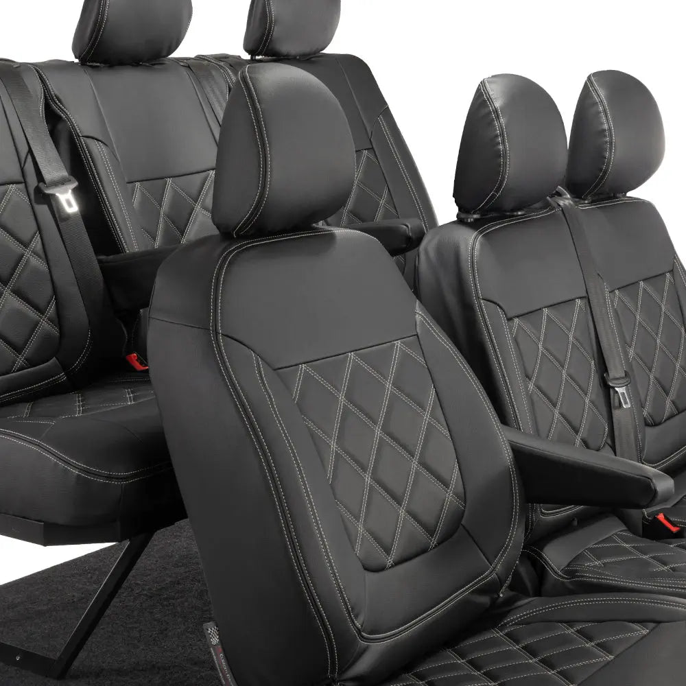 Fiat Talento Tailored Leatherette Seat Covers (2016 Onwards) - Black - UK Custom Covers