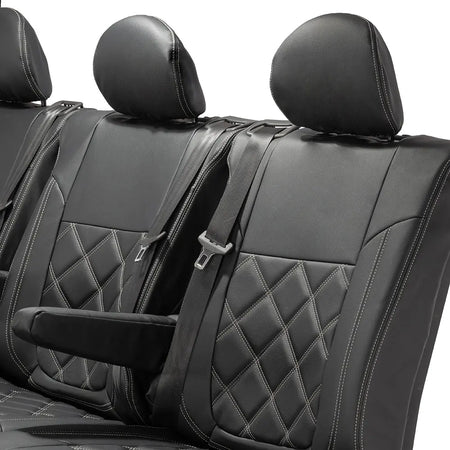 Renault Trafic Tailored Leatherette Seat Covers (2014 Onwards) - Black - UK Custom Covers