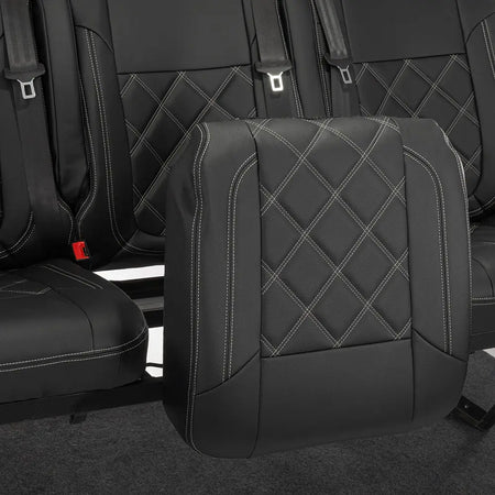 Renault Trafic Tailored Leatherette Seat Covers (2014 Onwards) - Black - UK Custom Covers