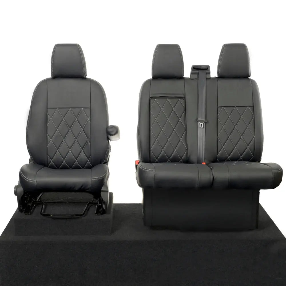 Ford Transit Van Tailored Leatherette Seat Covers - Black - UK Custom Covers