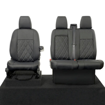 Ford Transit Van Tailored Leatherette Seat Covers - Black - UK Custom Covers