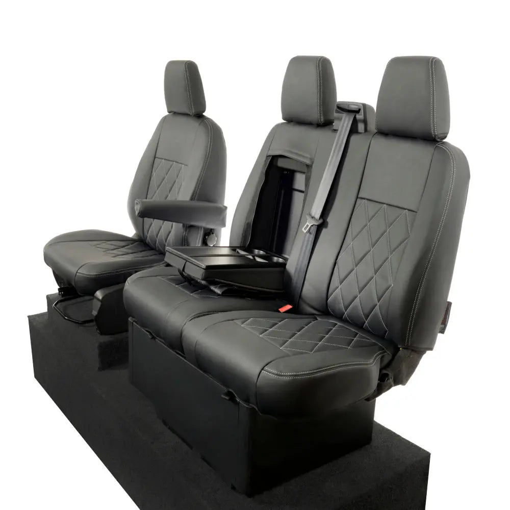 Ford Transit Van Tailored Leatherette Seat Covers - Black - UK Custom Covers
