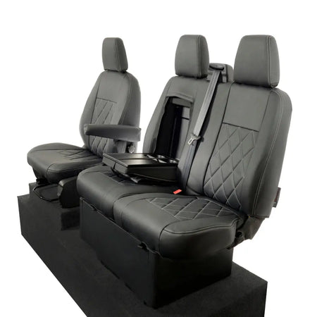 Ford Transit Van Tailored Leatherette Seat Covers - Black - UK Custom Covers