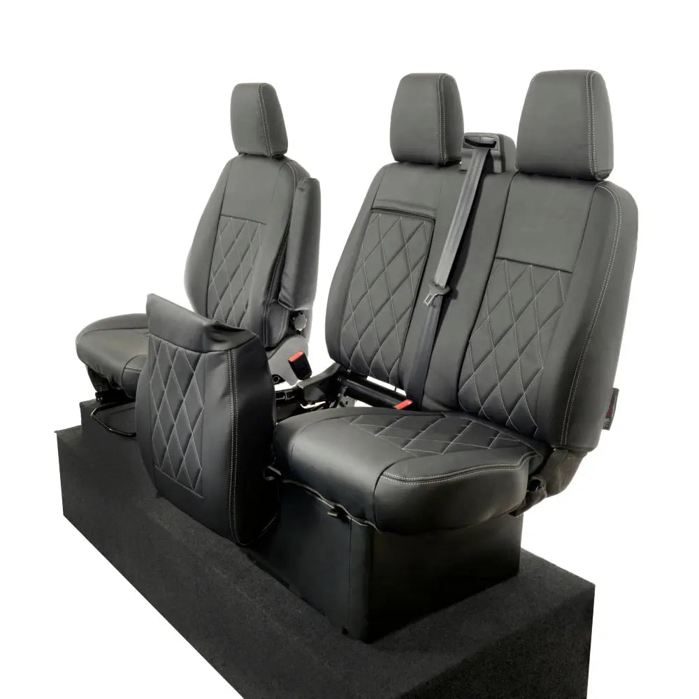 Ford Transit Van Tailored Leatherette Seat Covers - Black - UK Custom Covers