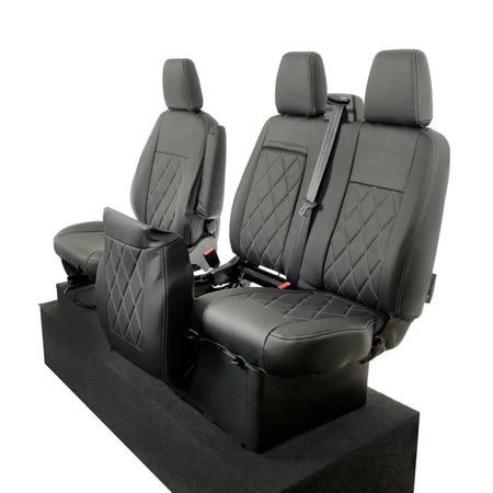 Ford Transit Van Tailored Leatherette Seat Covers - Black - UK Custom Covers