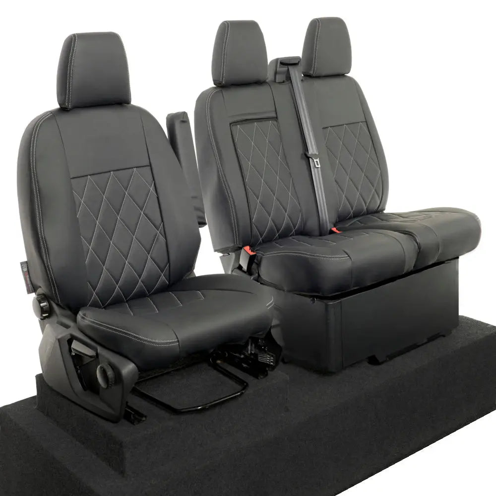 Ford Transit Van Tailored Leatherette Seat Covers - Black - UK Custom Covers